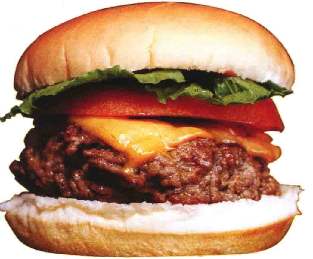 cheeseburger with lettuce and tomato