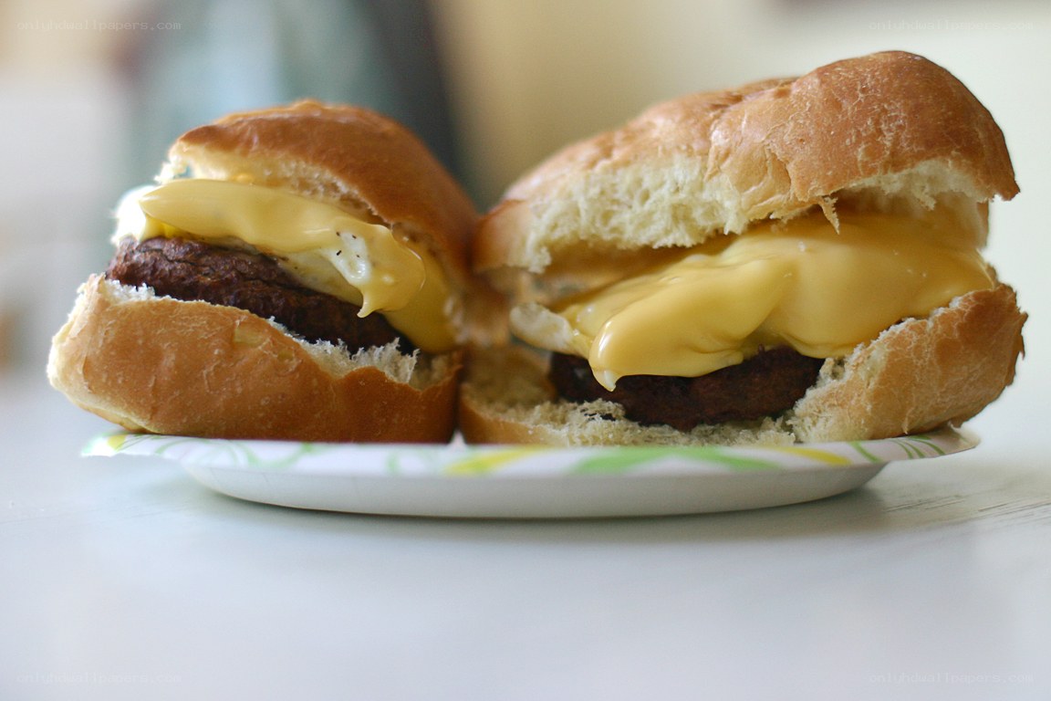 cheeseburgers on a plate