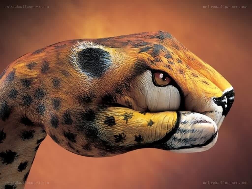 cheetah hand painting