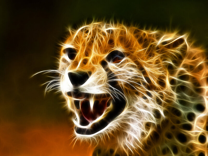 Cheetah with electric effect