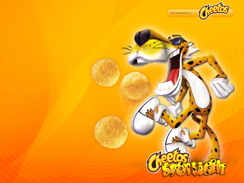Cheetos mascot with snacks