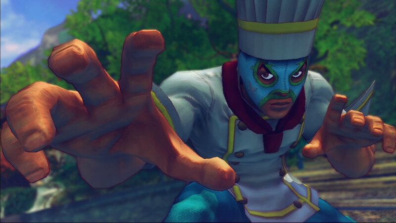 Chef character in luchador mask