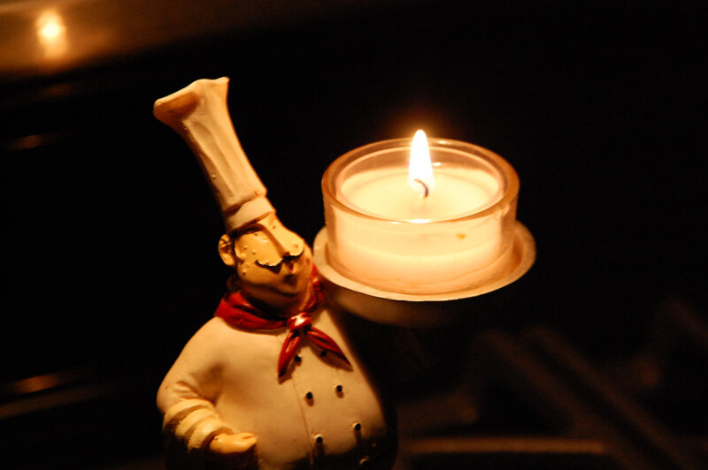 Chef Figurine with Candle