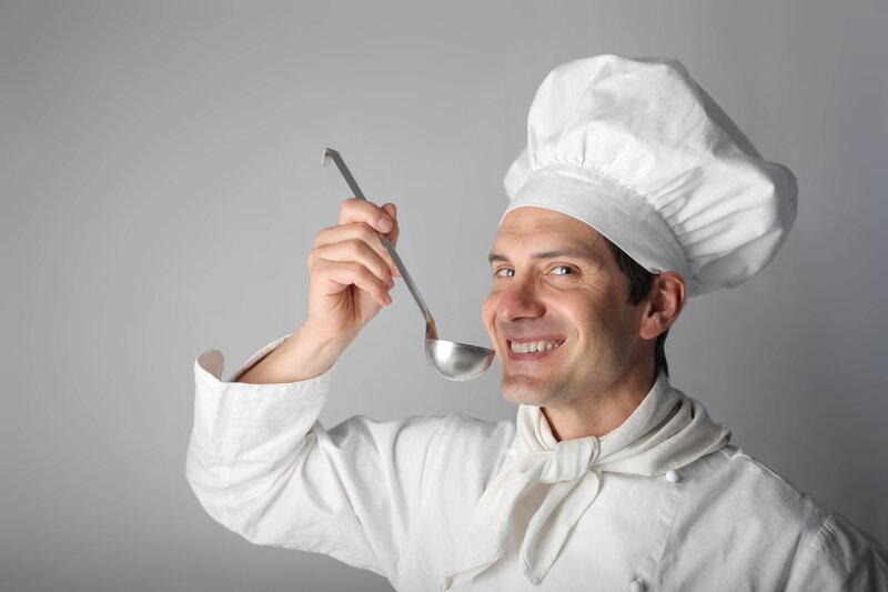 chef holding ladle