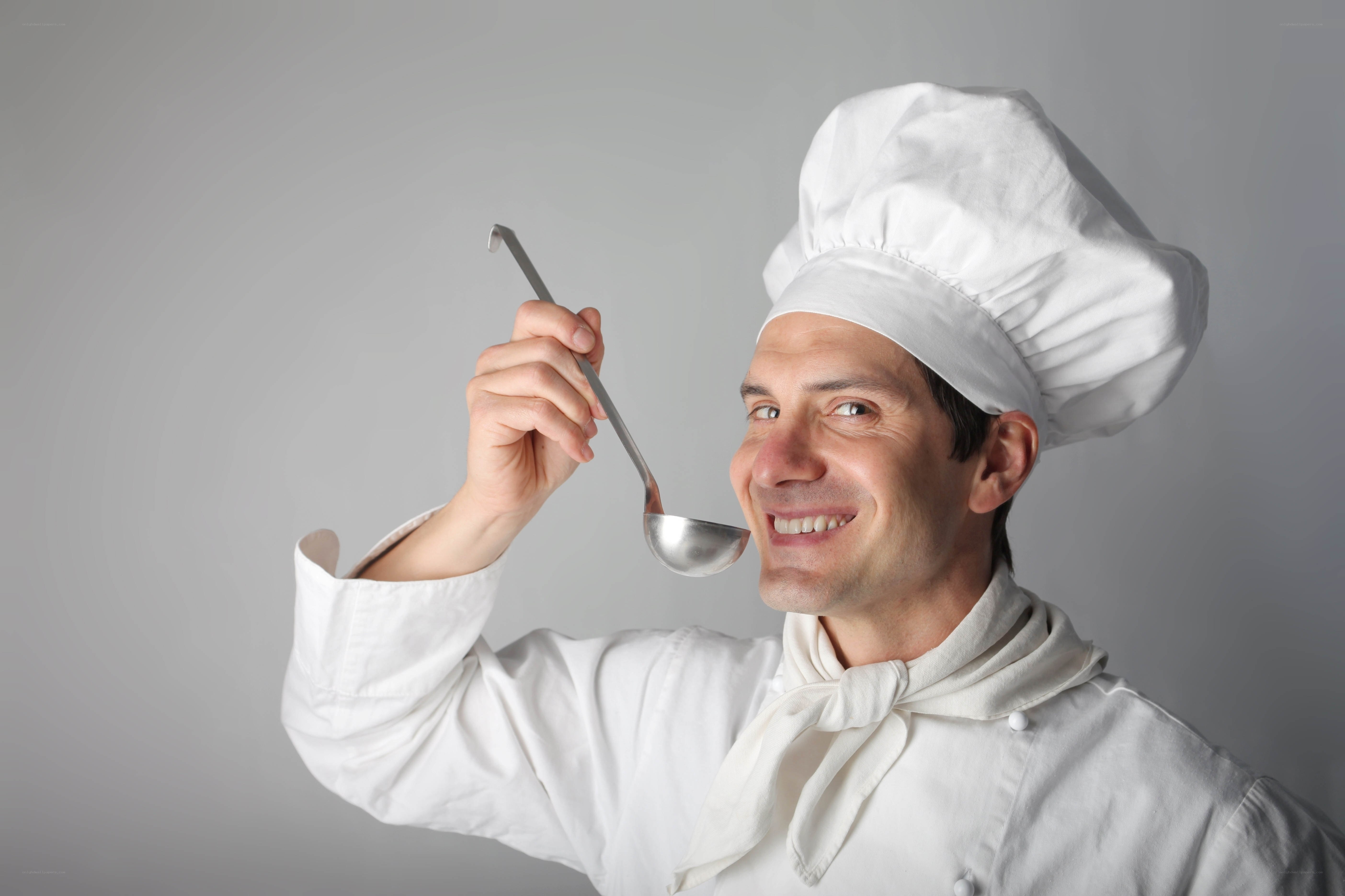 chef holding ladle
