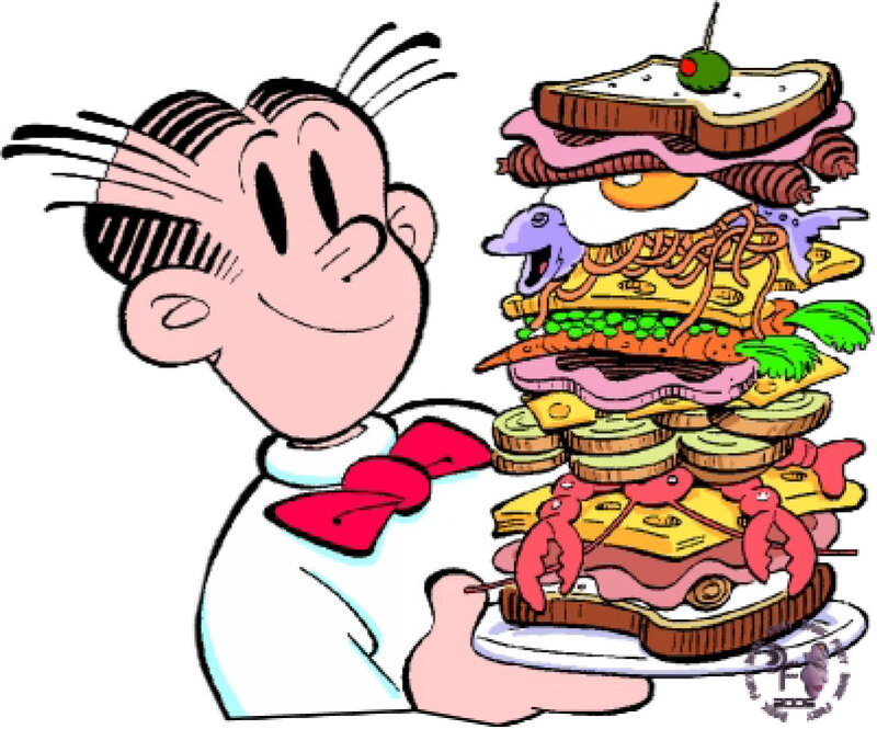 Chef Holding Sandwich Tower