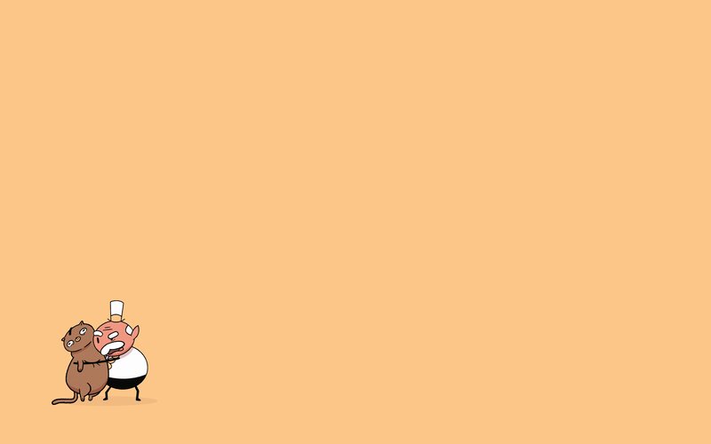 Chef Hugging Cat