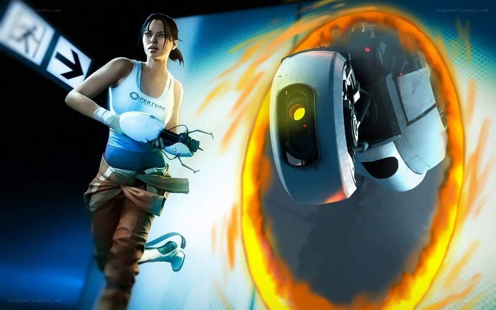 Chell and the Aperture Science portal