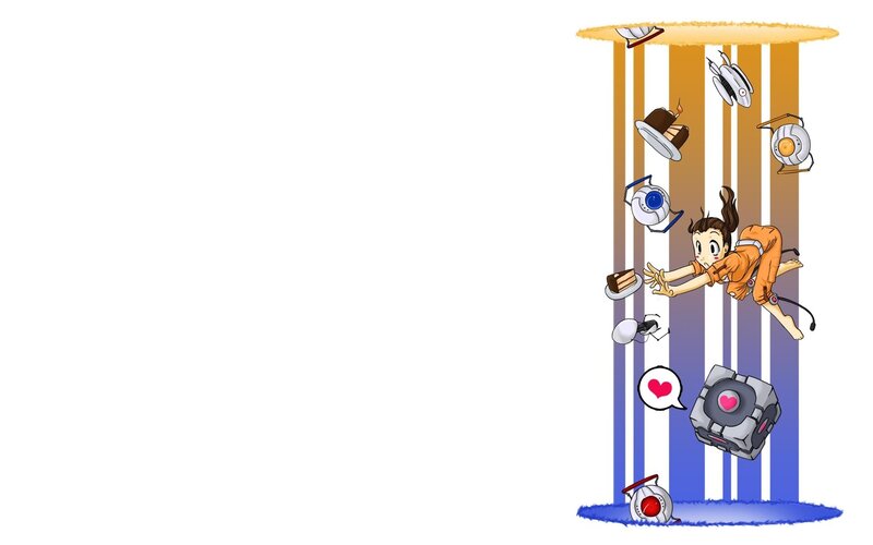 Chell in a gravity column