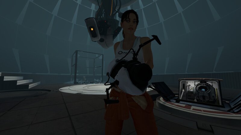 Chell in Aperture Lab