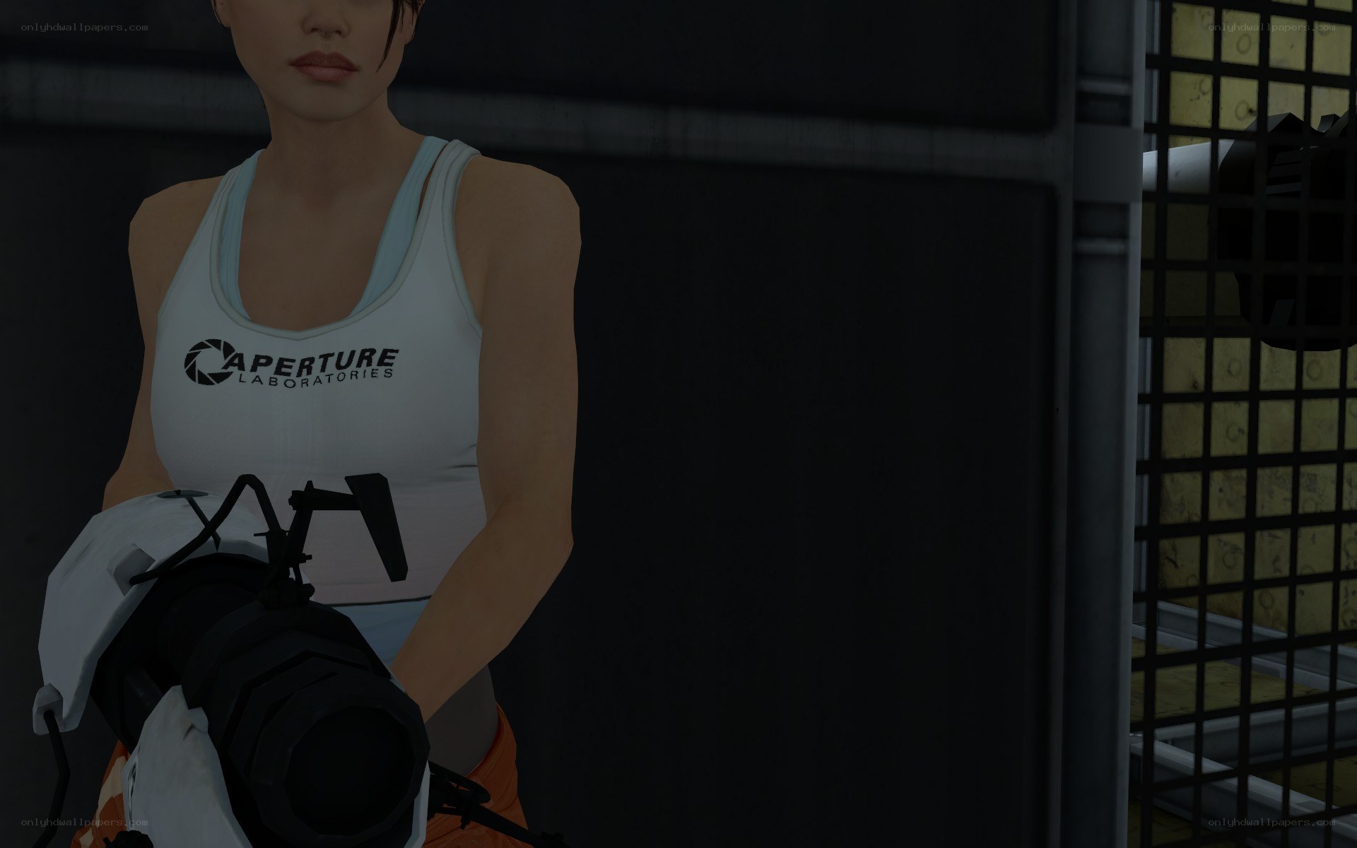 Chell in Aperture Lab