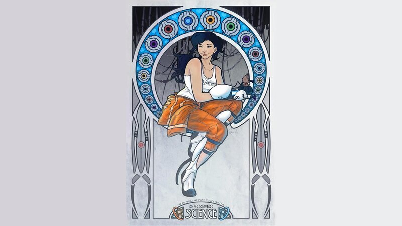 Chell in Art Nouveau style