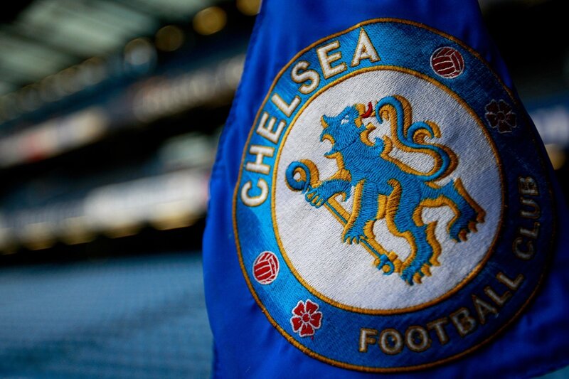 Chelsea FC crest on a flag