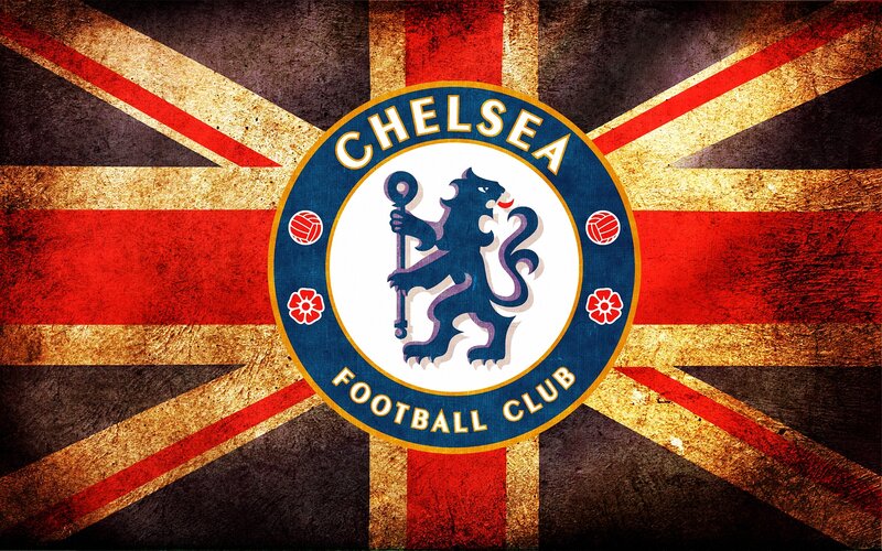 Chelsea FC logo on Union Jack