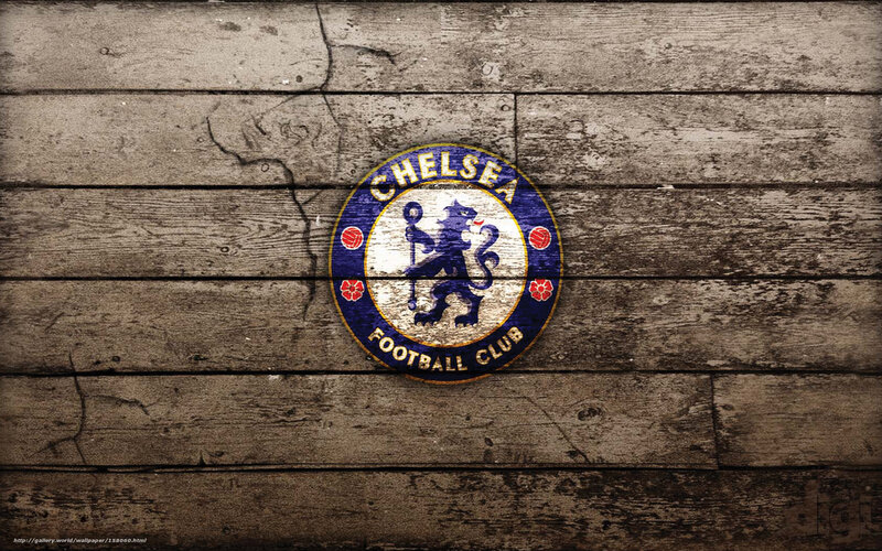 Chelsea FC logo on wood