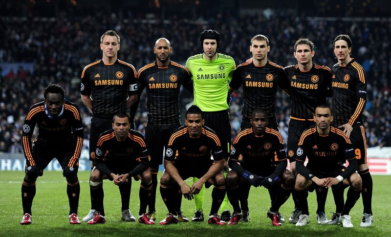Chelsea FC Team Lineup — Black, Serious