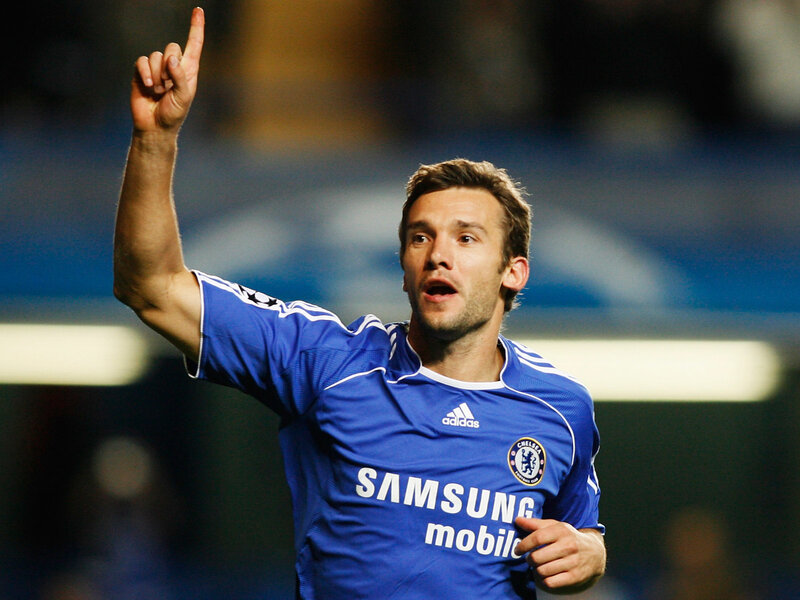 Chelsea football player celebrating
