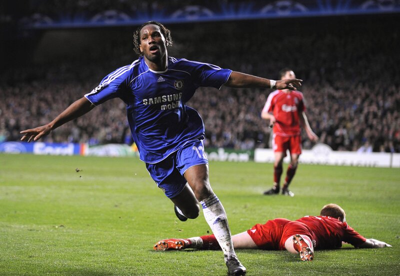 Chelsea player celebrates goal