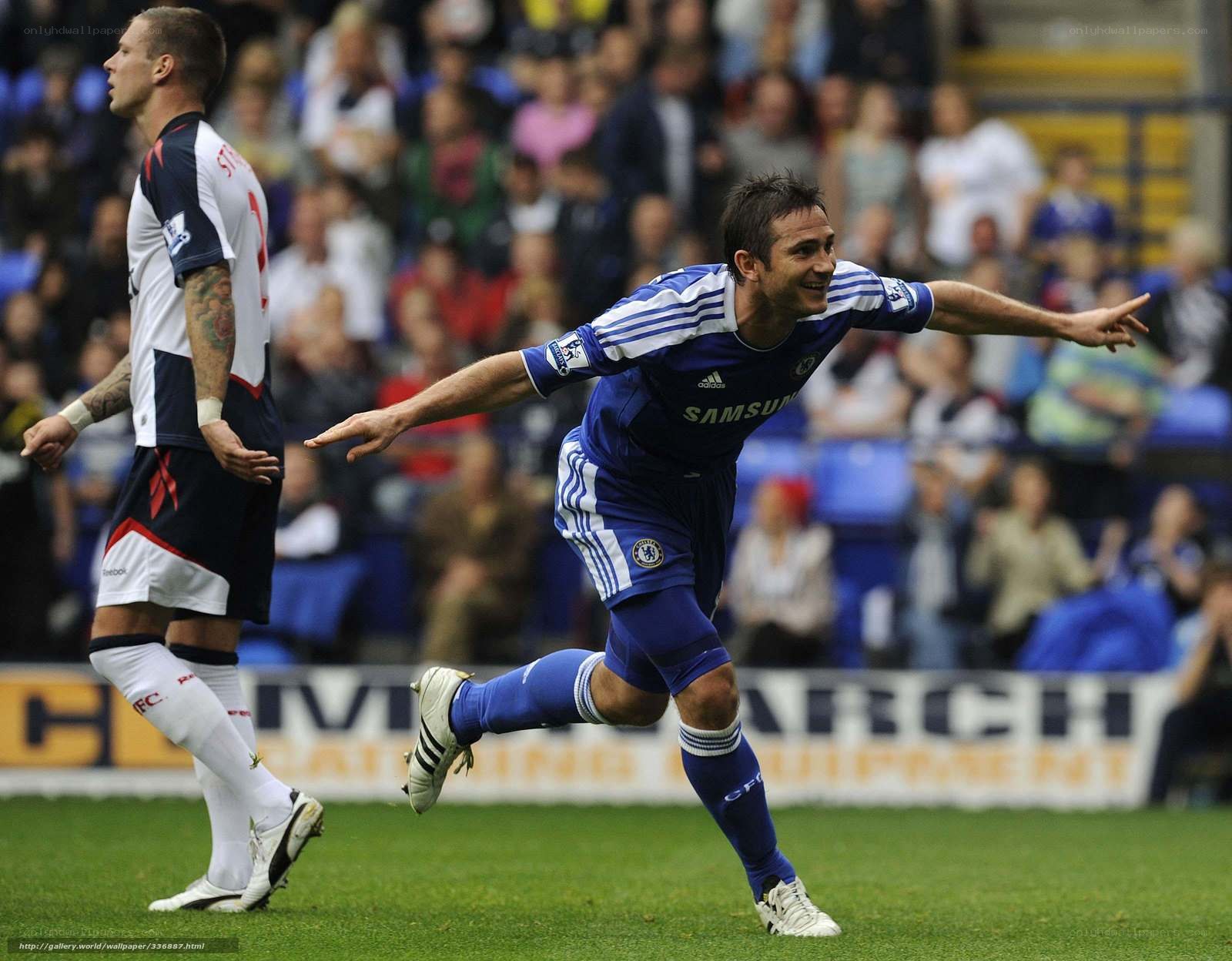 Chelsea player celebrates goal
