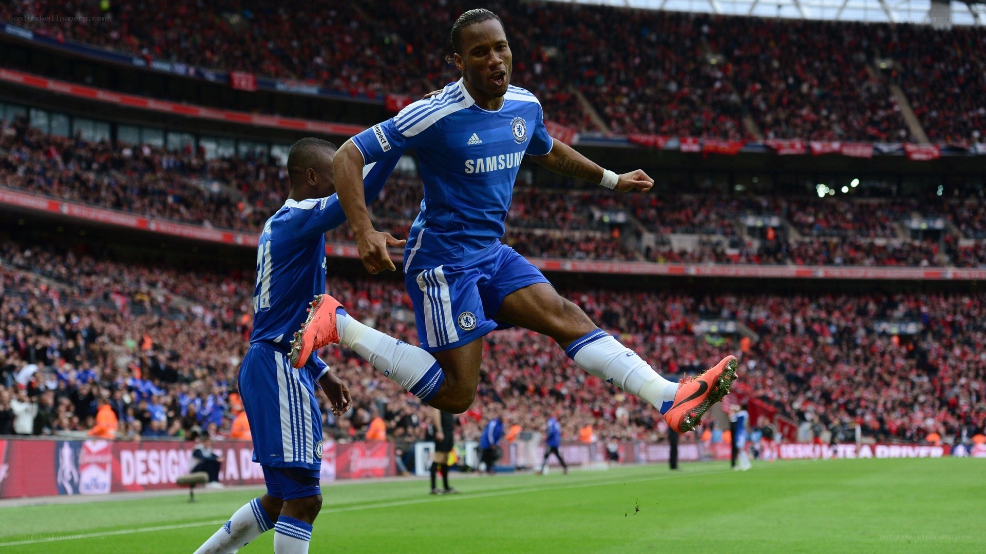 Chelsea player celebrating goal
