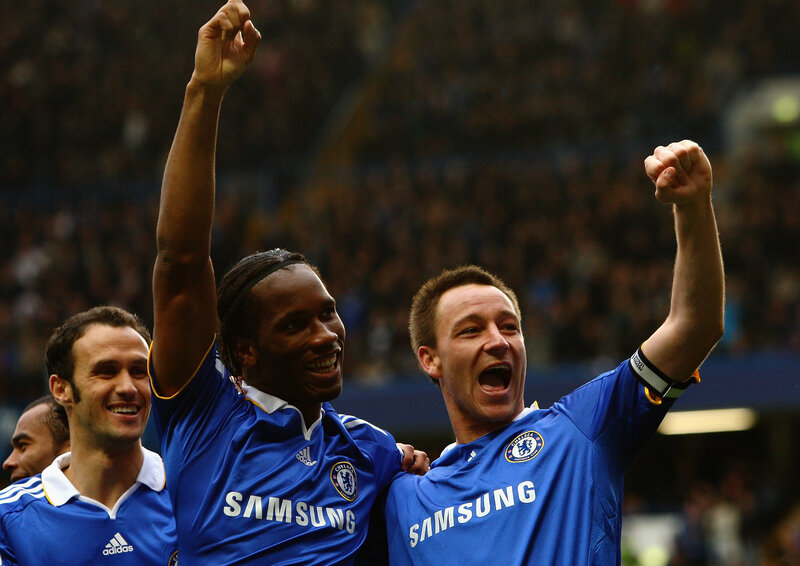 Chelsea players celebrate victory