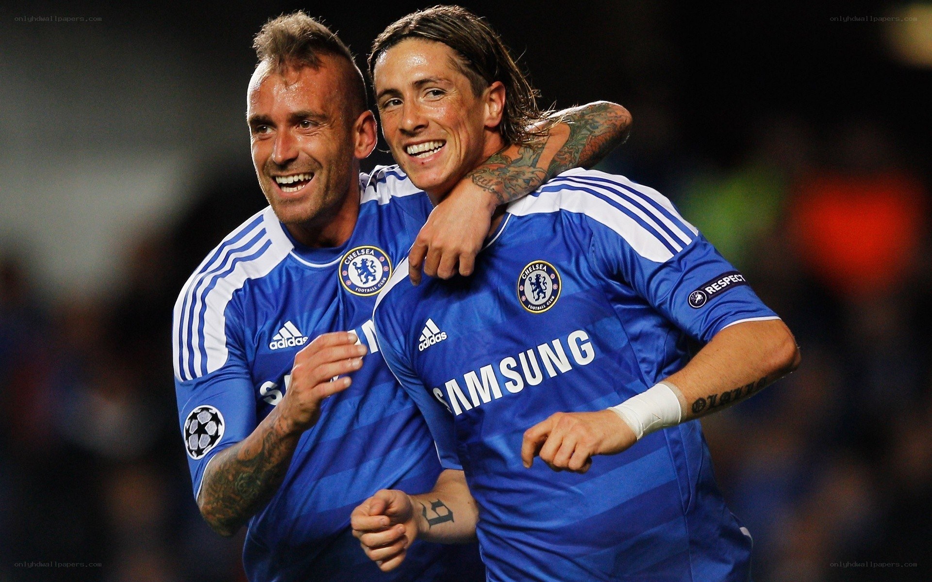 Chelsea players celebrating