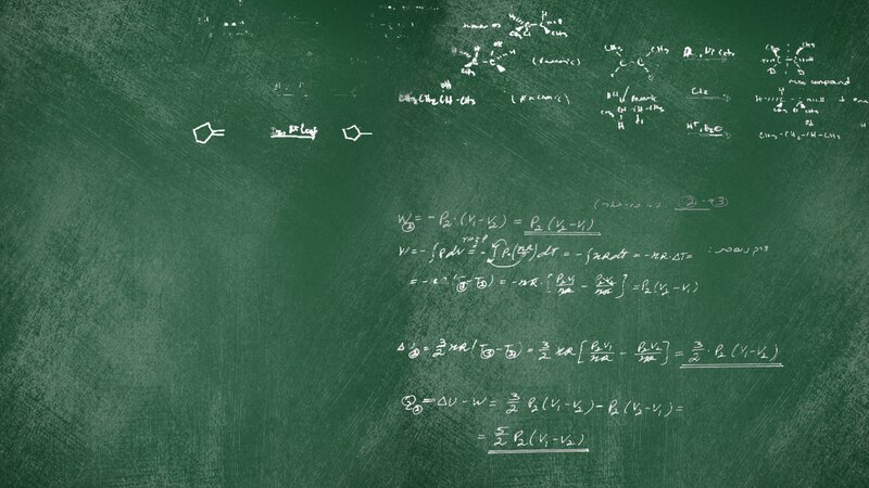 Chemical Equations on Chalkboard