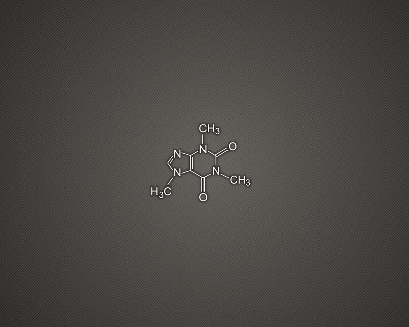 Chemical Structure of Caffeine — Gray, Neutral, Illustration, Molecular Diagram, White