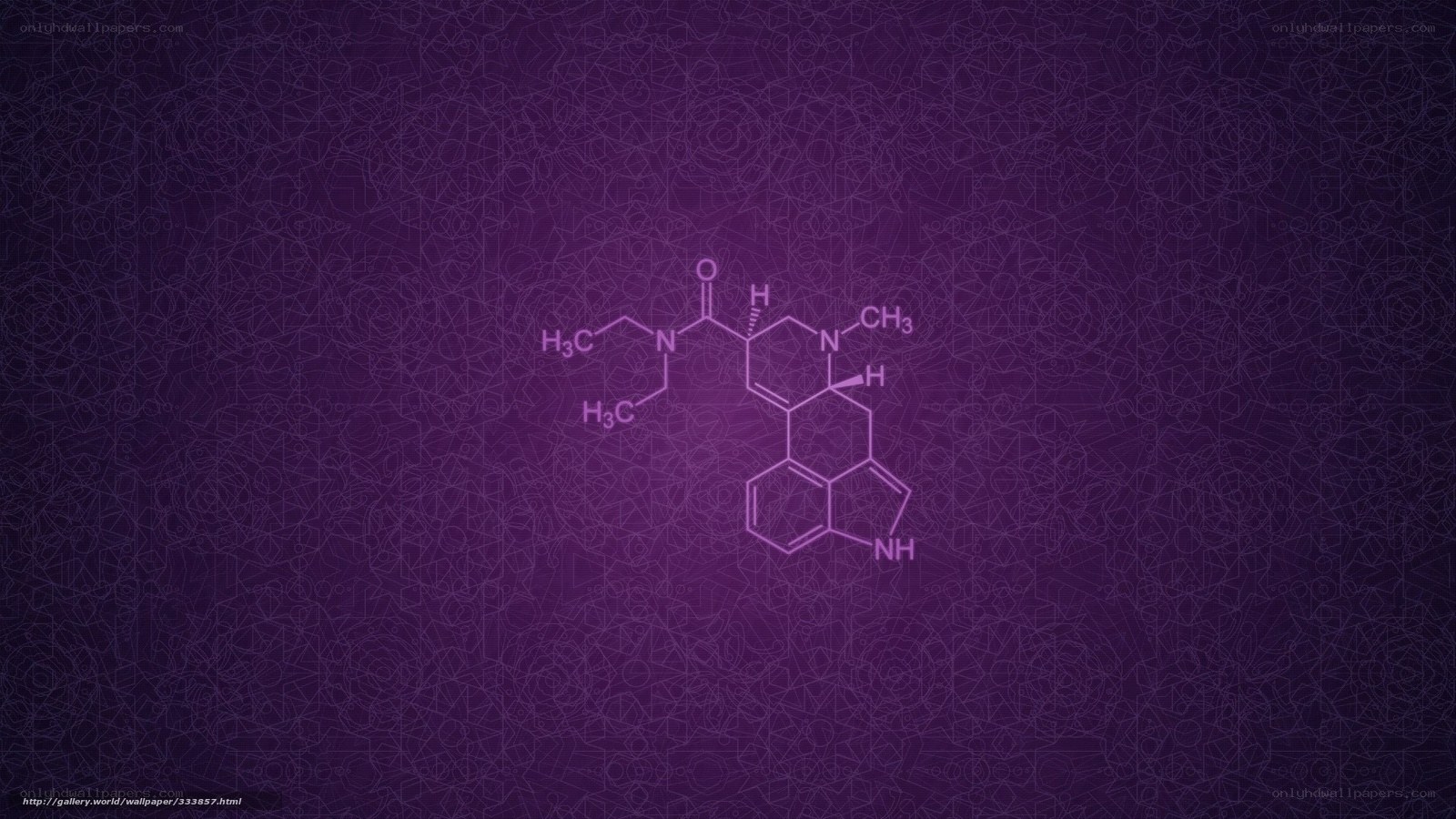 chemical structure on purple background