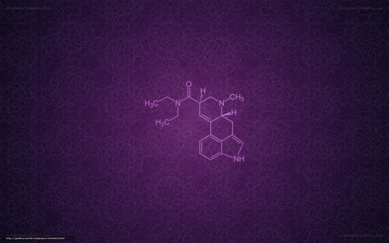 chemical structure on purple background