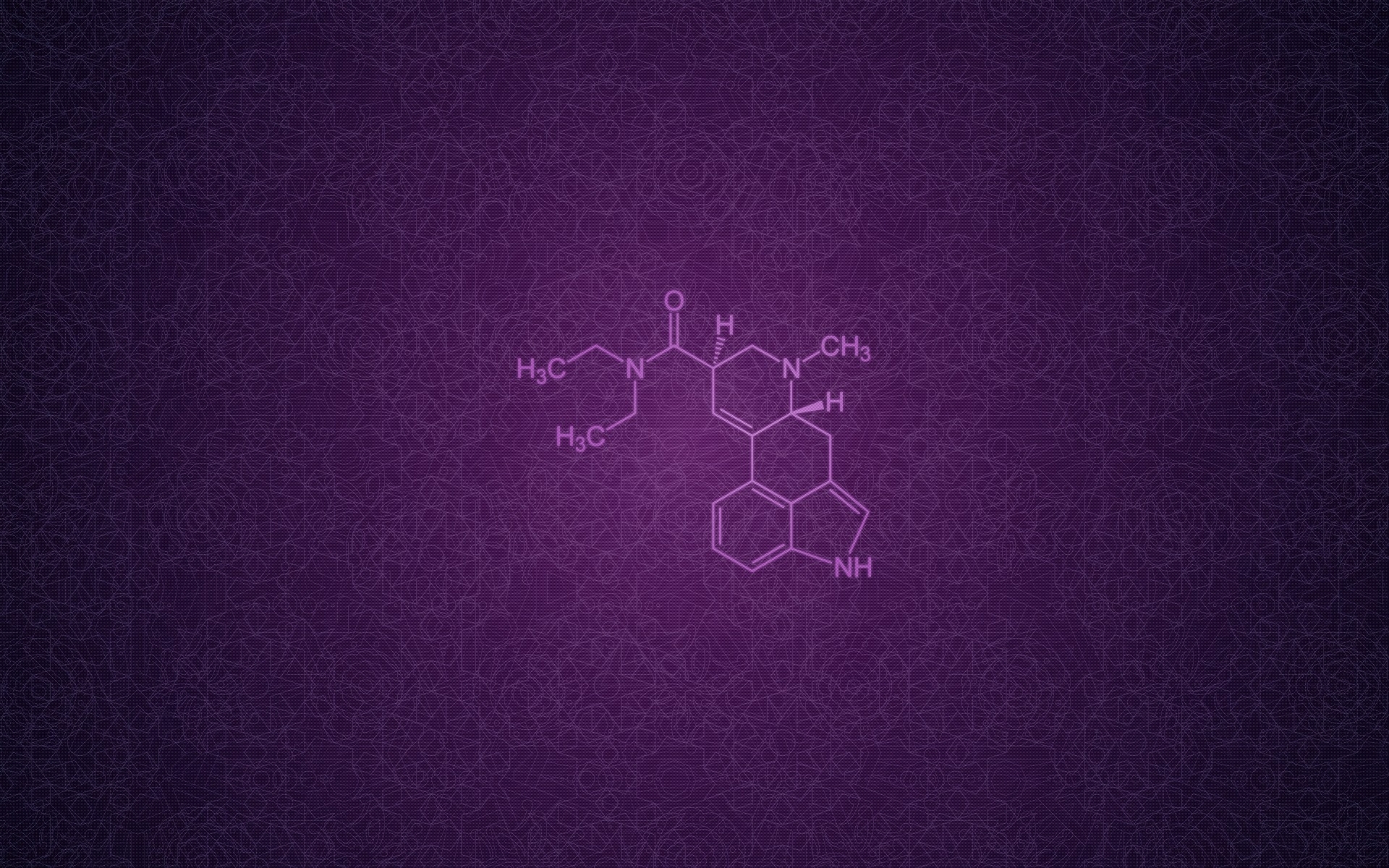 chemical structure on purple background