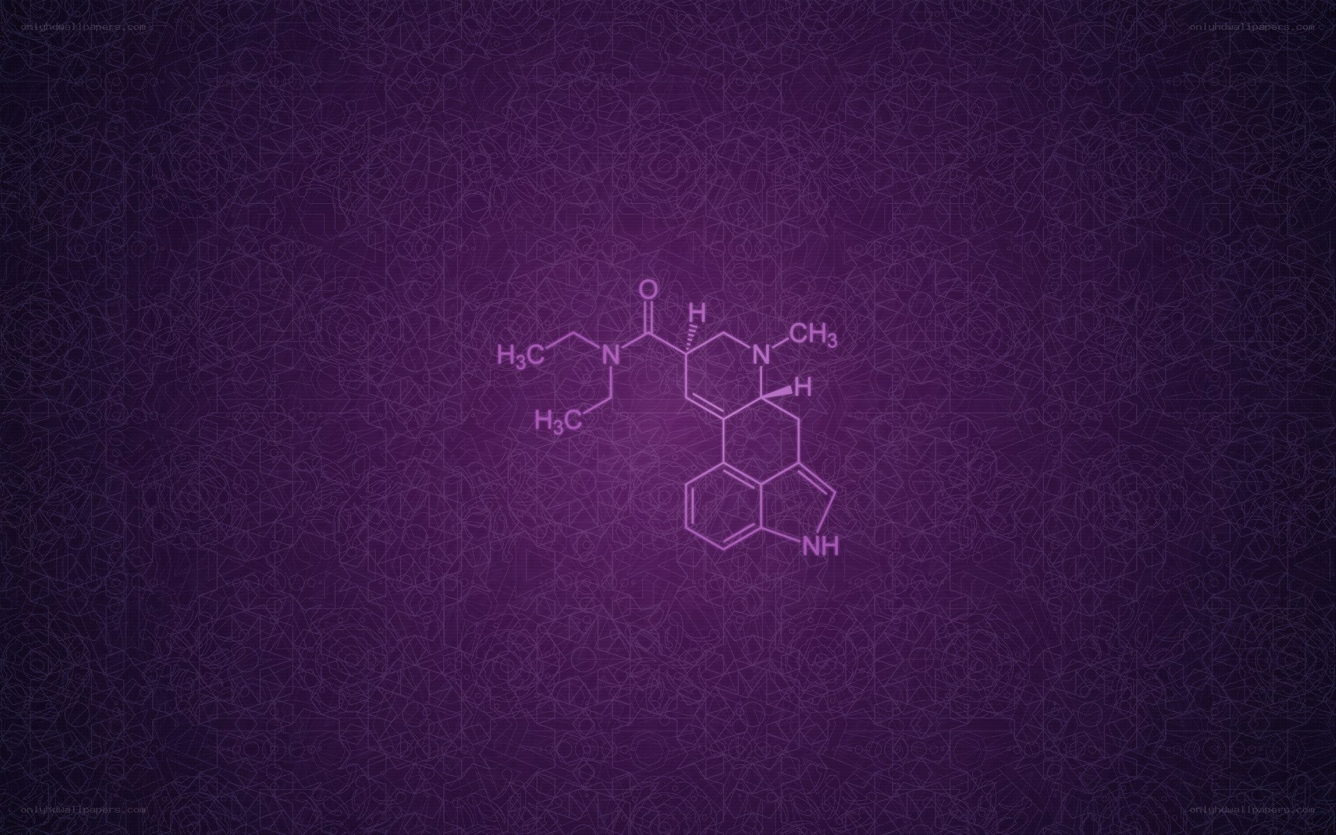chemical structure on purple background