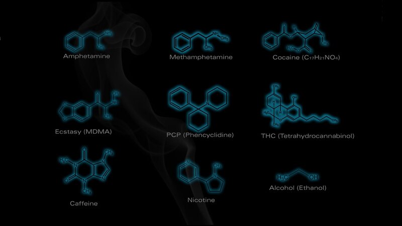 Chemical Structures of Drugs — Black, Dark, Illustration