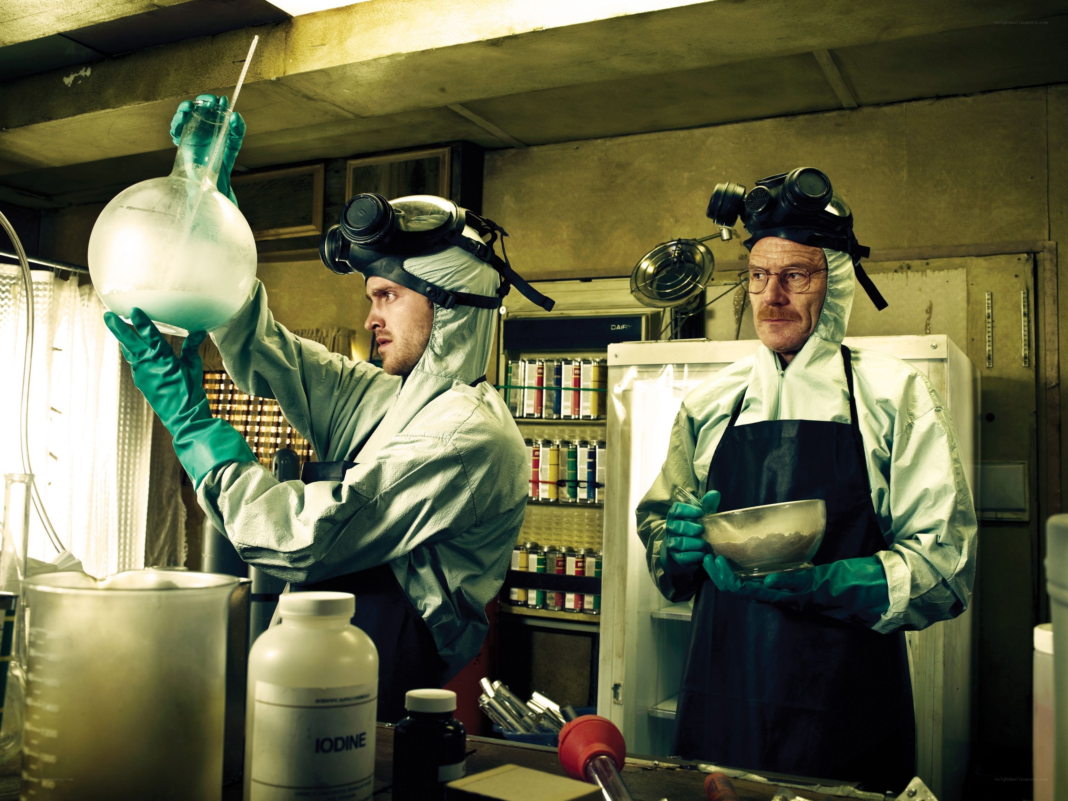 Chemistry lab scene from Breaking Bad