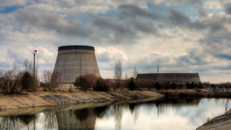 Chernobyl Cooling Tower — Gray, Dramatic, Autumn, Photograph