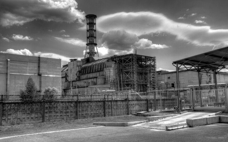 Chernobyl Nuclear Plant — Black, Dramatic, Photograph, Reactor Building