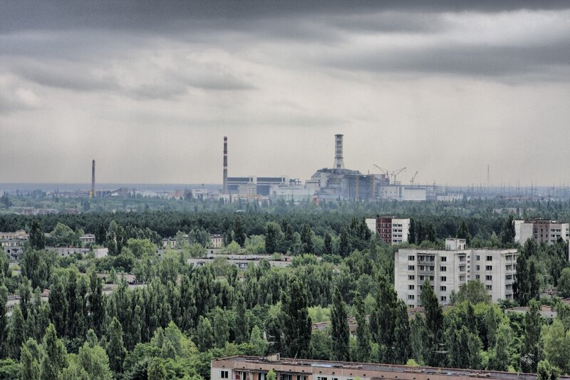 Chernobyl Nuclear Plant — Green, Dramatic, Photograph