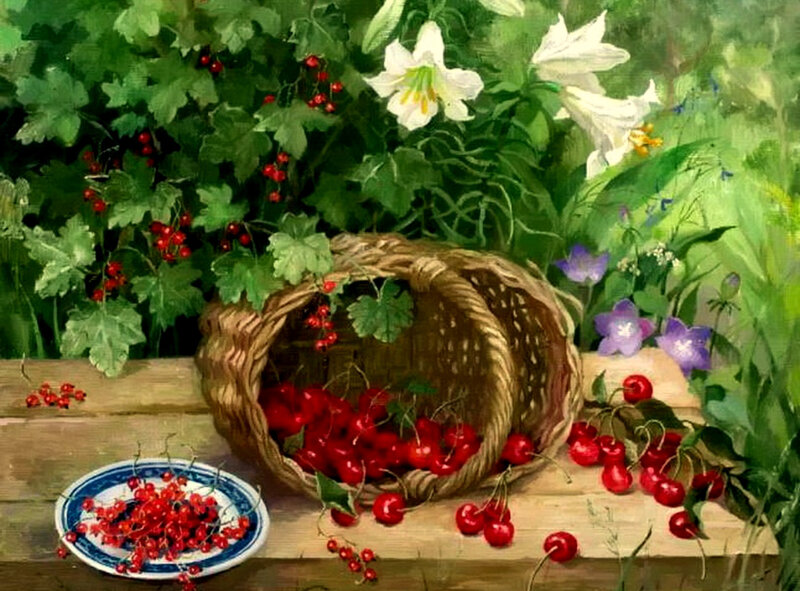 Cherries and Redcurrants Still Life