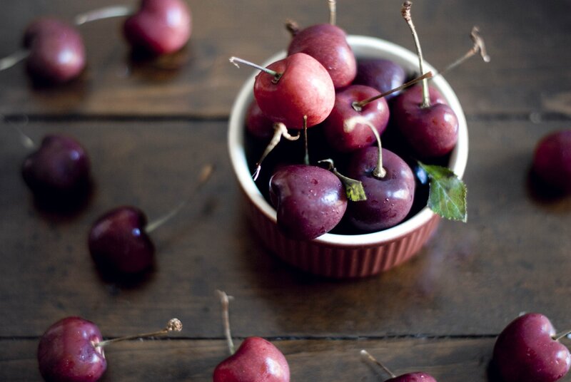 Cherries in a Bowl — Red, Natural