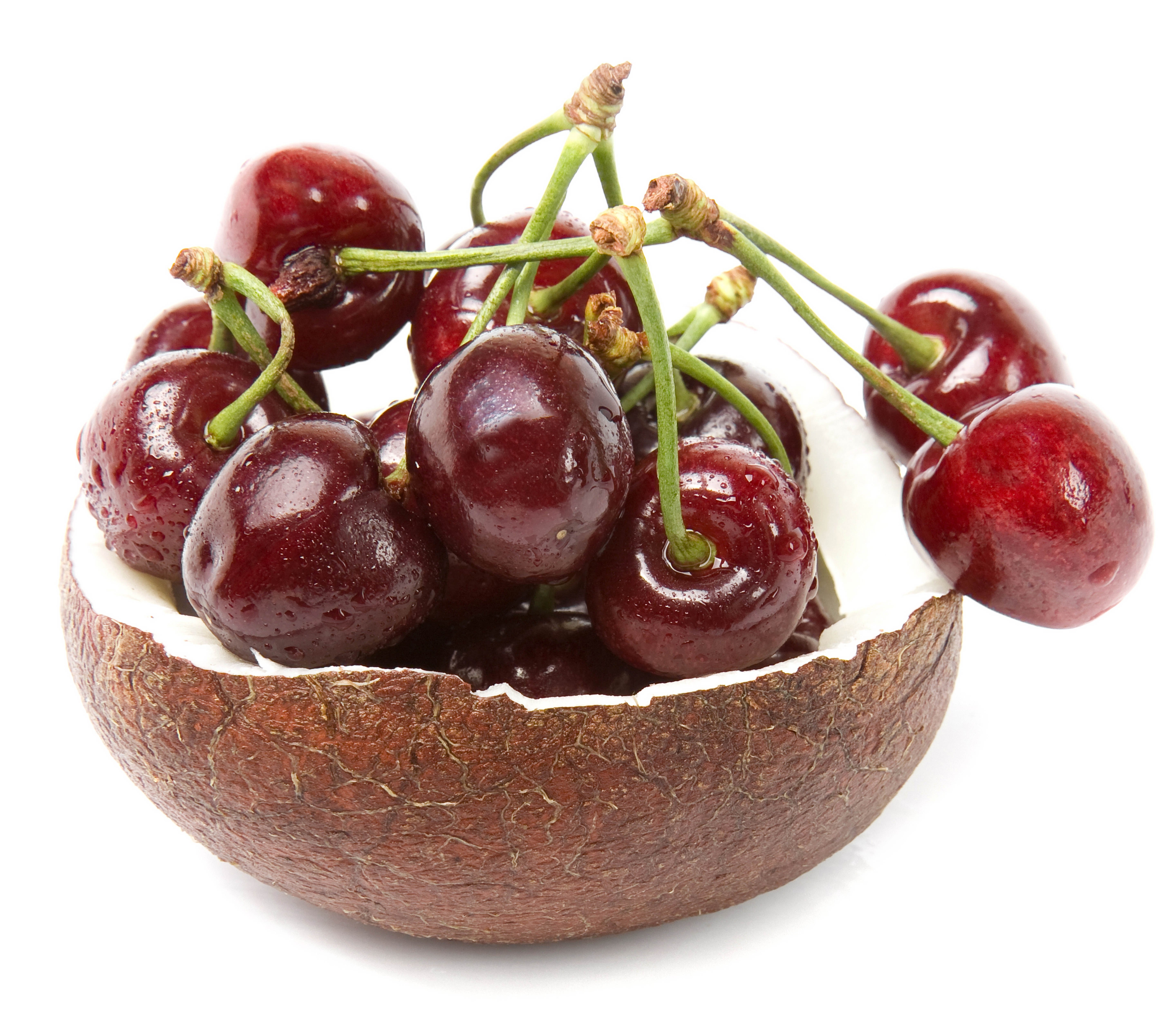 Cherries in a coconut shell