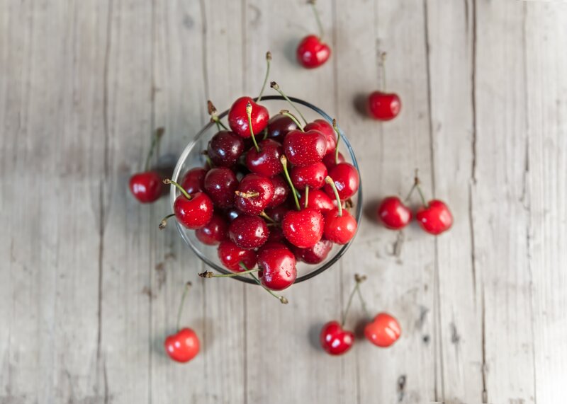 Cherries in a Glass Bowl — Red, Calm