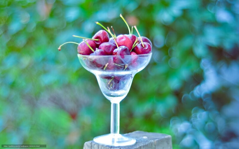 Cherries in a Glass — Red, Serene