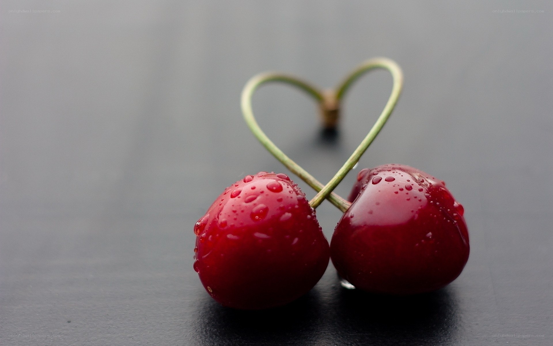 Cherries in a heart shape