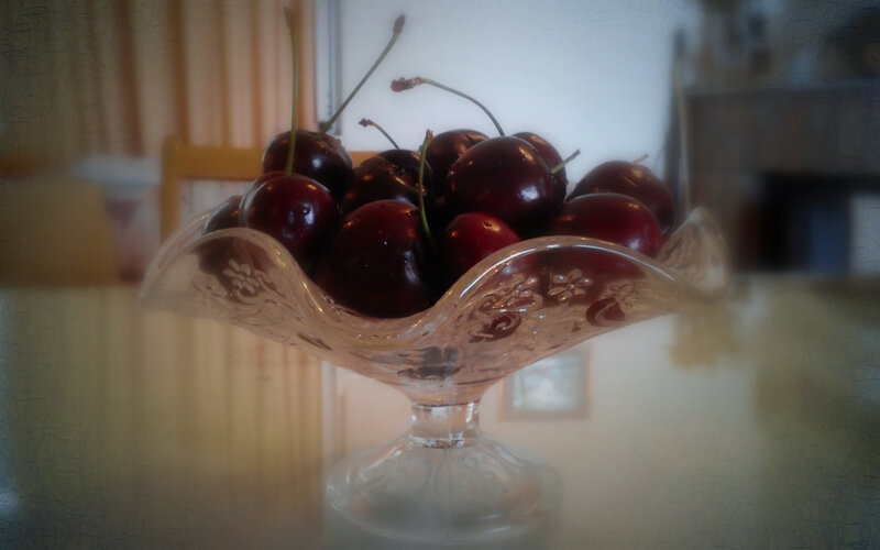 Cherries in Glass Bowl — Red, Calm