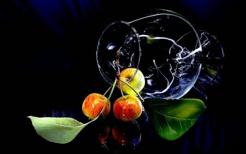 Cherries in Glass Bowl