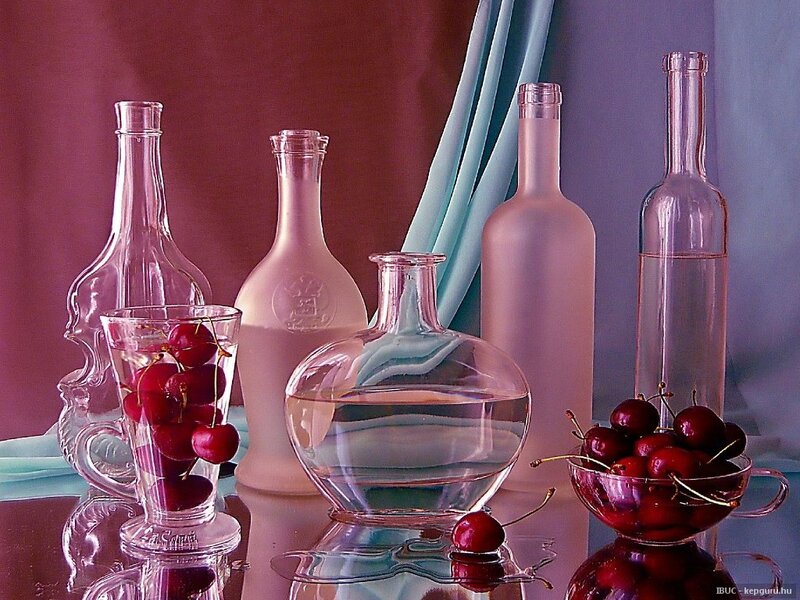 Cherries in Glass Bowls