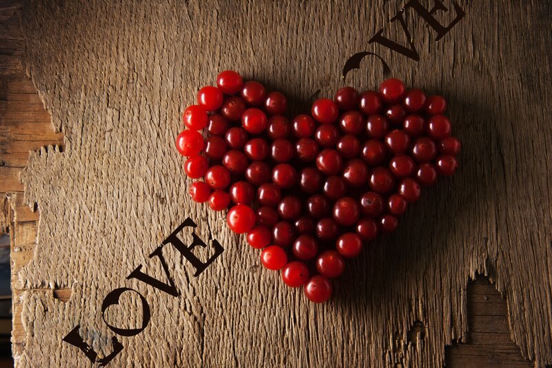 Cherries in Heart Shape