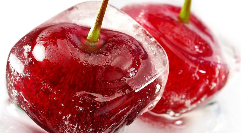 Cherries in Ice — Red, Cool, Photograph