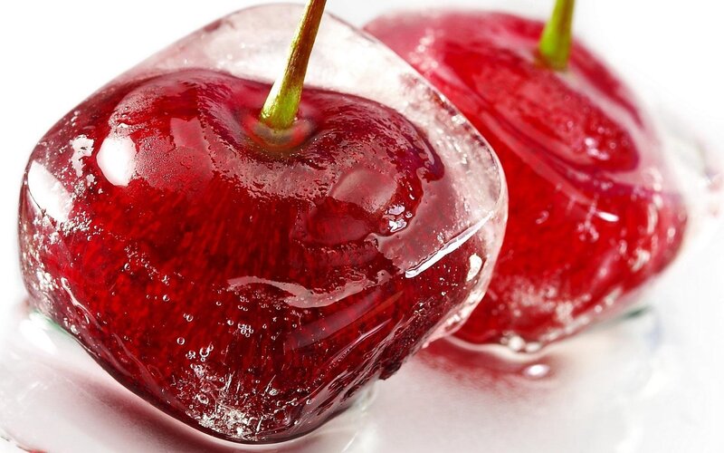 cherries in ice