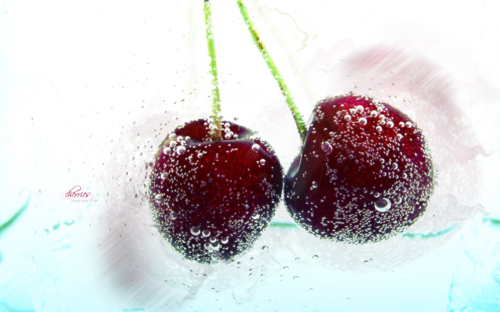 Cherries in sparkling water